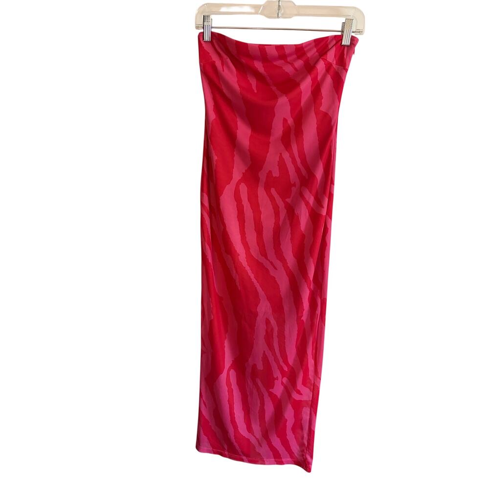 Hello Molly Strapless Midi Dress Zebra Print Size S